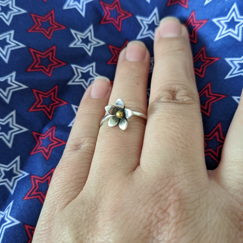 James Avery flower dangle ring